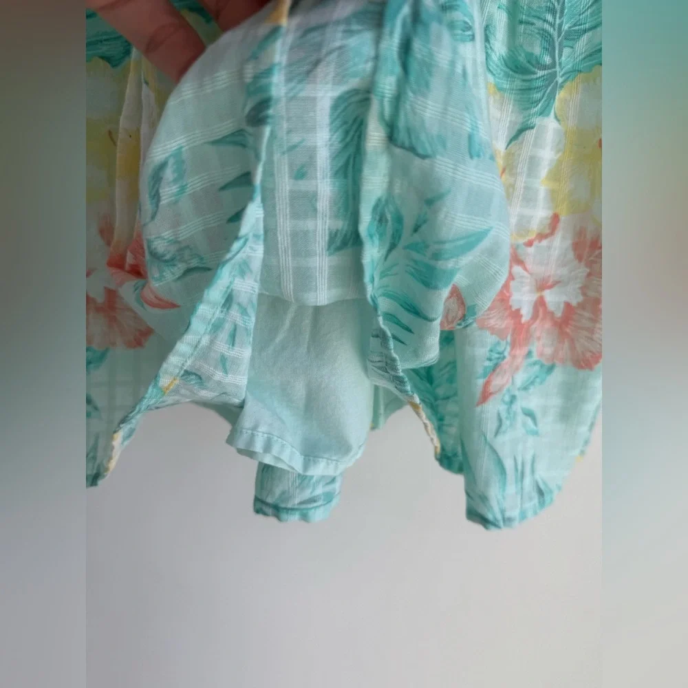 Janie and Jack Aqua Floral Kids Dress Girl's Size 4Y‎